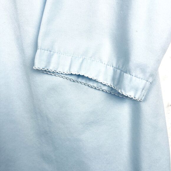 VTG Miss Elaine Blue Nightgown Sleepshirt Womens SZ L Embroidered Collar Retro - Picture 9 of 10
